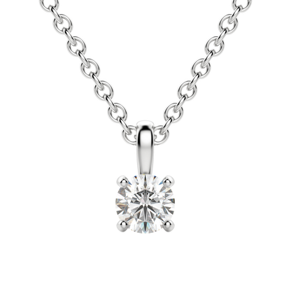 0.25 CT-0.75 CT Round Solitaire CVD F/VS Diamond Necklace 1