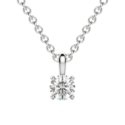 0.25 CT-0.75 CT Round Solitaire CVD F/VS Diamond Necklace 1