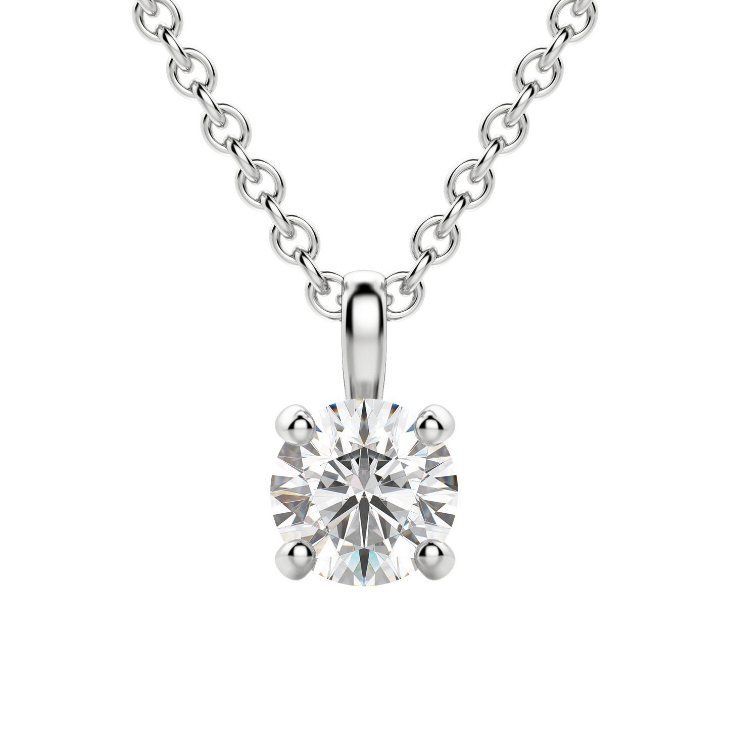 0.25 CT-0.75 CT Round Solitaire CVD F/VS Diamond Necklace 2