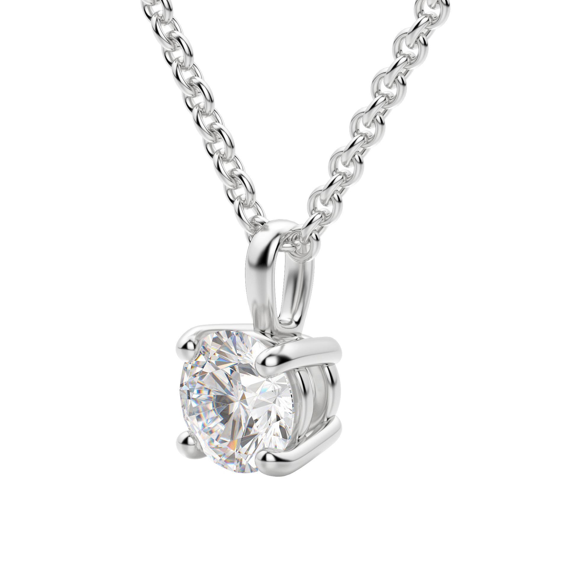 0.25 CT-0.75 CT Round Solitaire CVD F/VS Diamond Necklace 4