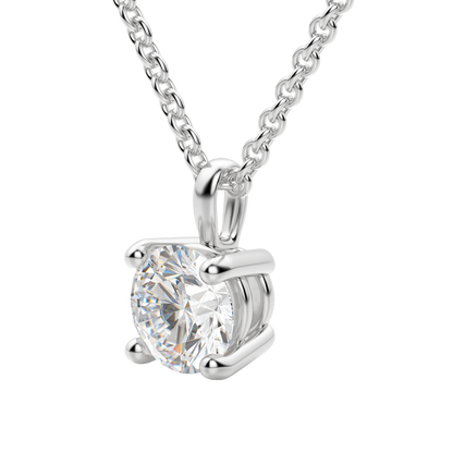 0.25 CT-0.75 CT Round Solitaire CVD F/VS Diamond Necklace 30