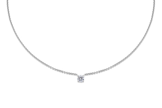 0.50 CT-1.0 CT Round Solitaire CVD F/VS Diamond Necklace 1