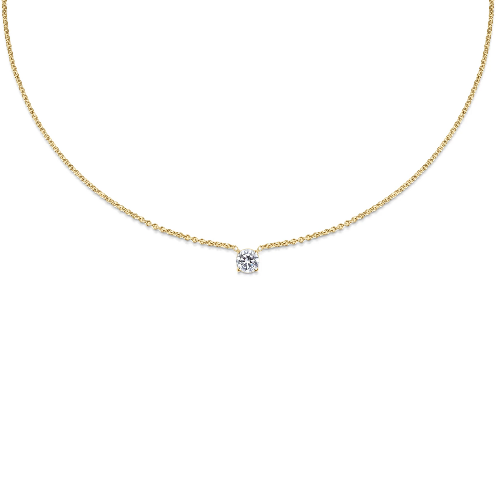 0.50 CT-1.0 CT Round Solitaire CVD F/VS Diamond Necklace 5