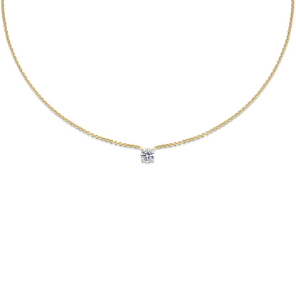 0.50 CT-1.0 CT Round Solitaire CVD F/VS Diamond Necklace 5