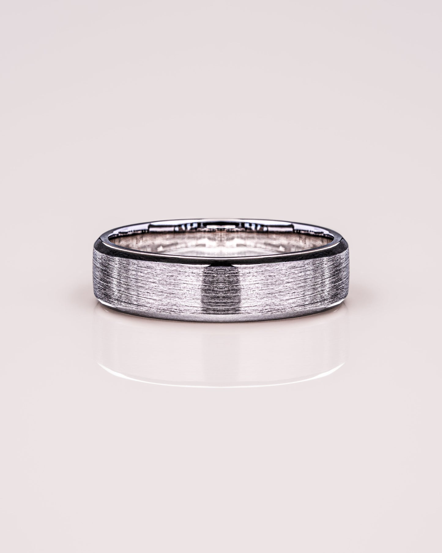 Brushed-Finish White Gold Men's Band 4