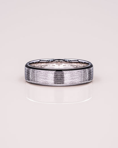 Brushed-Finish White Gold Men's Band 4