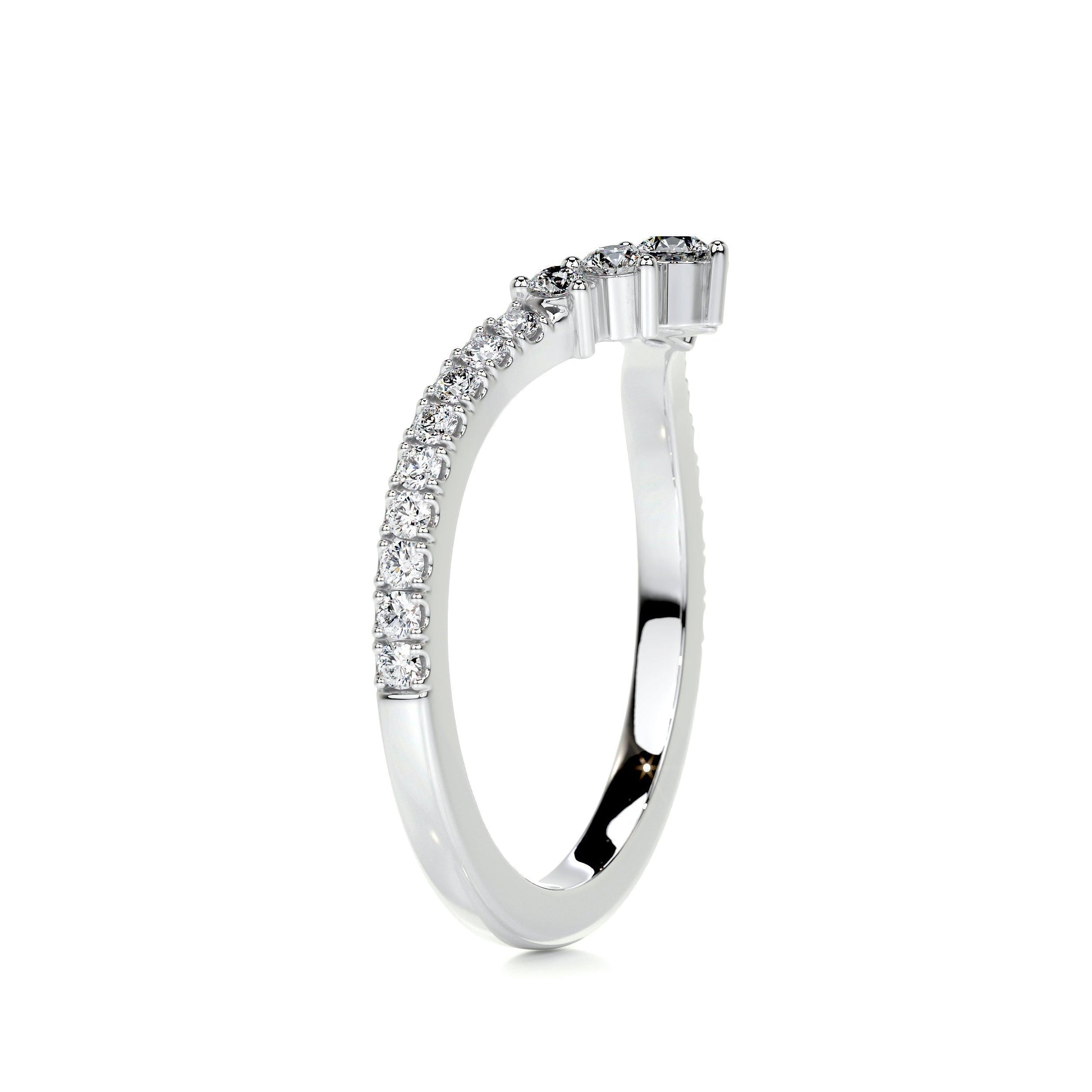 0.35 CT Round Curved CVD EF/VVS Diamond Wedding Band 3