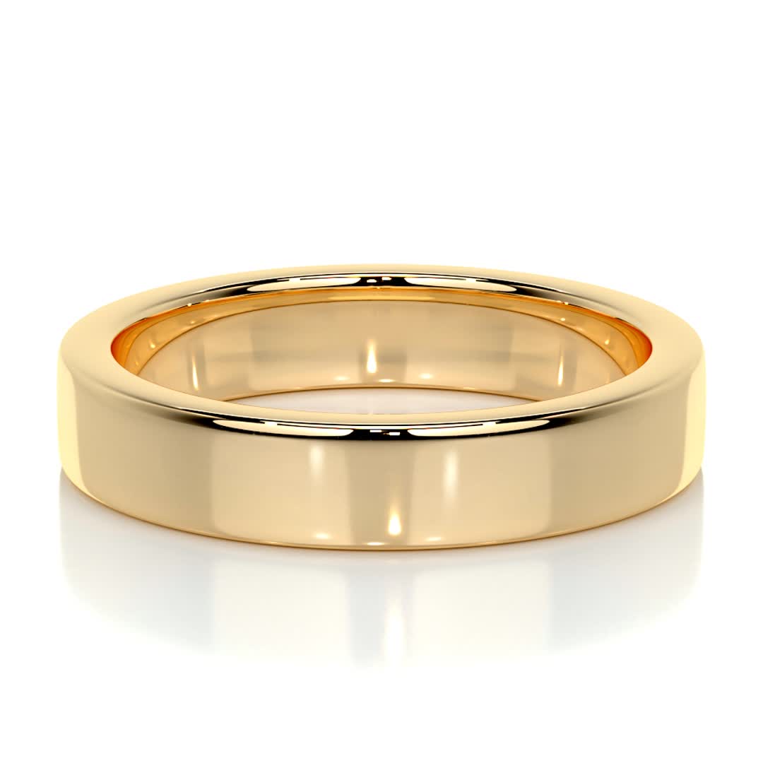 Polished Finish Yellow Gold Classic Men's Band 8