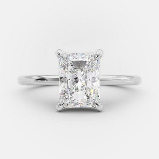 2.1 CT Radiant Cut Solitaire Style Moissanite Engagement Ring 5