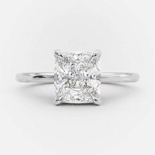 2.7 CT Cushion Solitaire Style Moissanite Engagement Ring 5