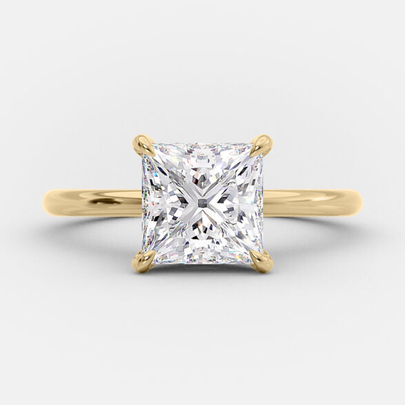 2.08 CT Princess Cut Solitaire Style Moissanite Engagement Ring 7