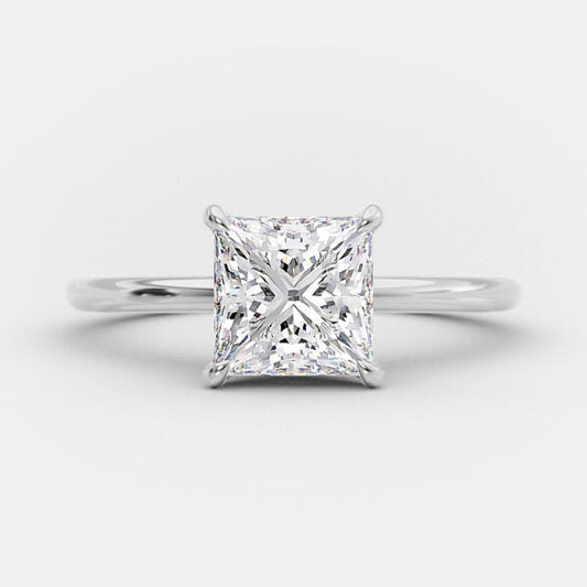 1.35 CT Princess Cut Solitaire Moissanite Engagement Ring 4