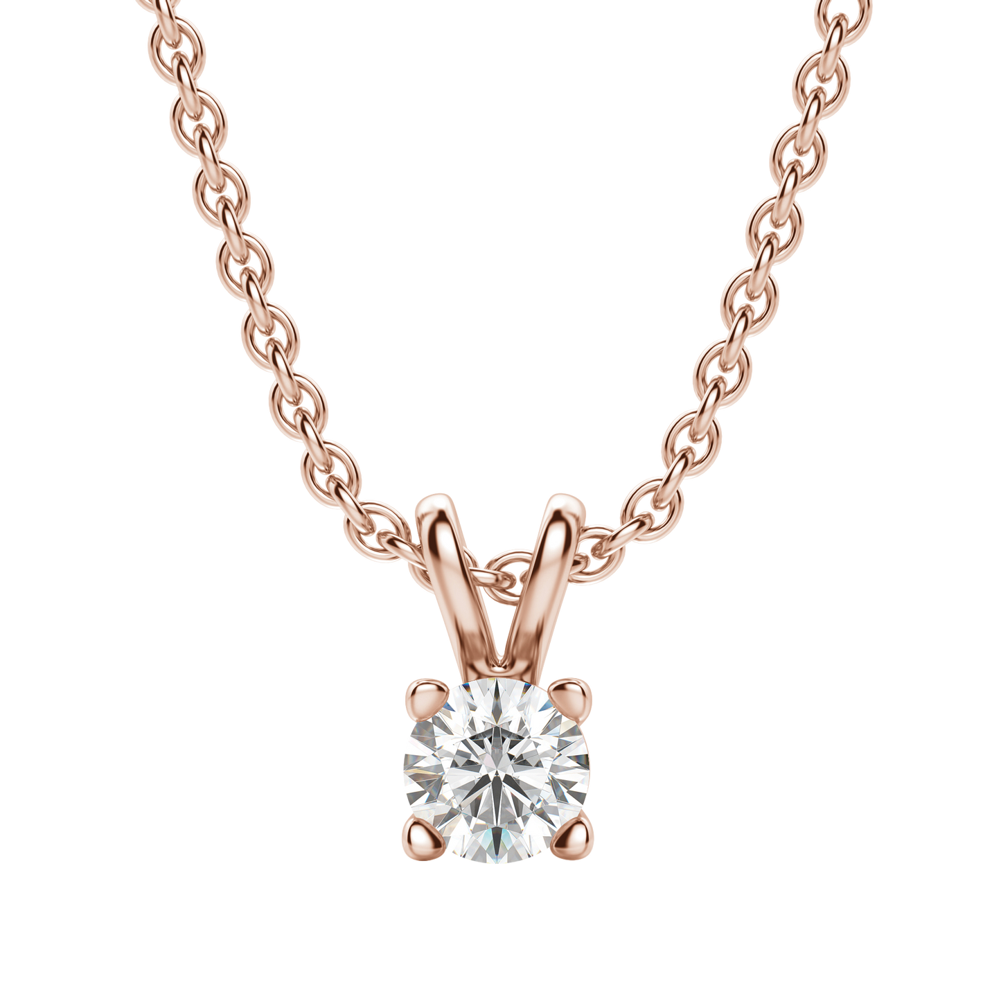 0.25 CT-1.0 CT Round Solitaire CVD F/VS Diamond Necklace 10