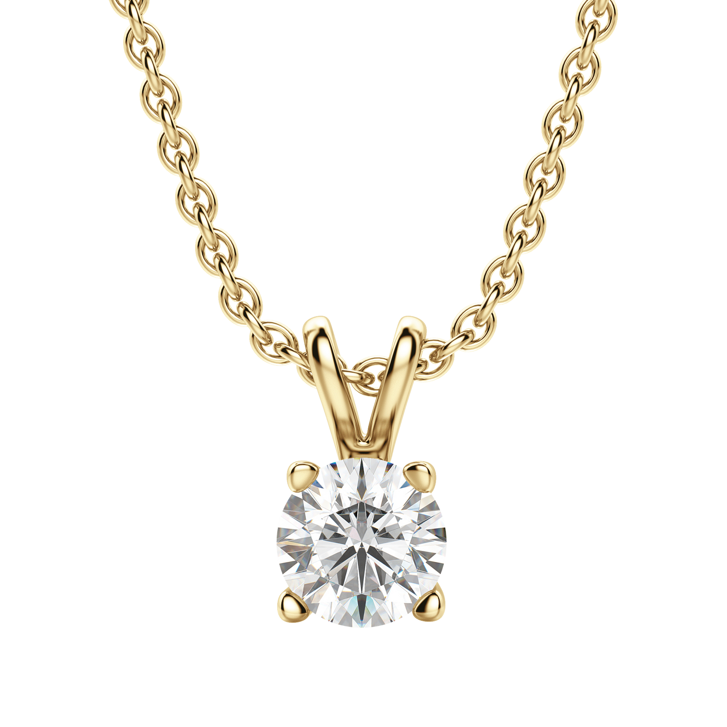 0.25 CT-1.0 CT Round Solitaire CVD F/VS Diamond Necklace 7