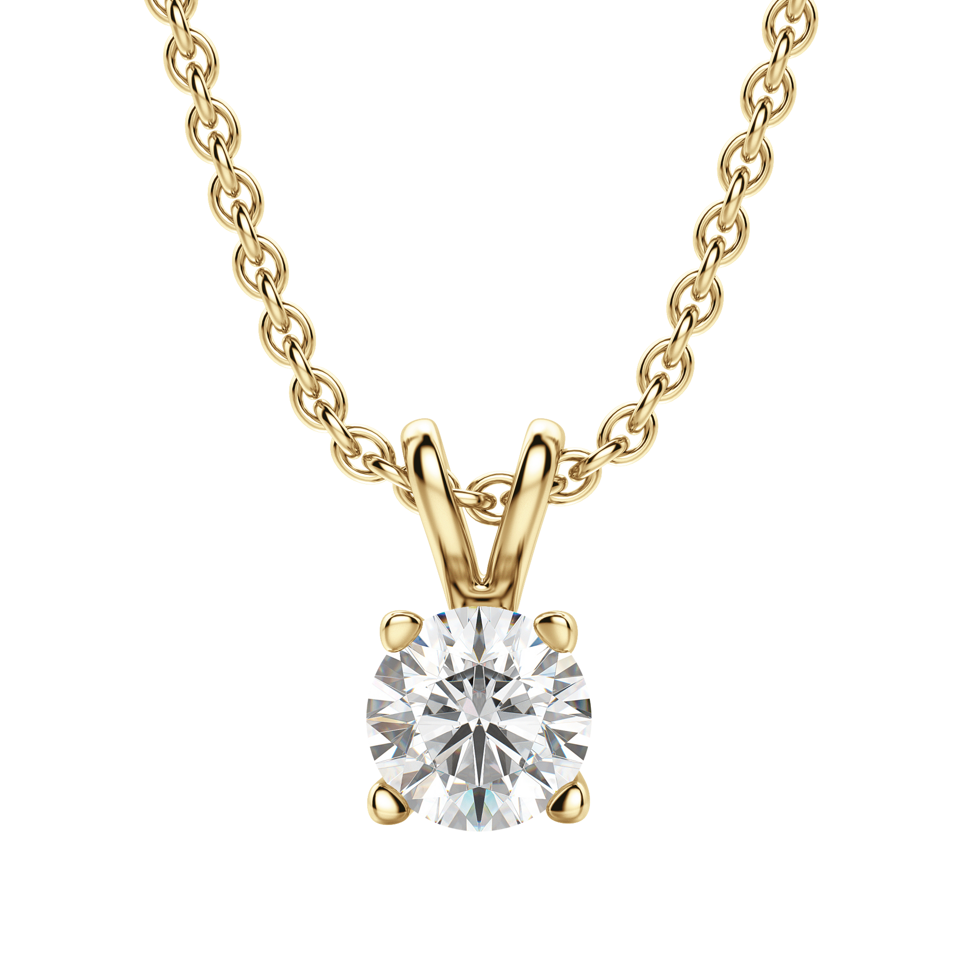 0.25 CT-1.0 CT Round Solitaire CVD F/VS Diamond Necklace 7