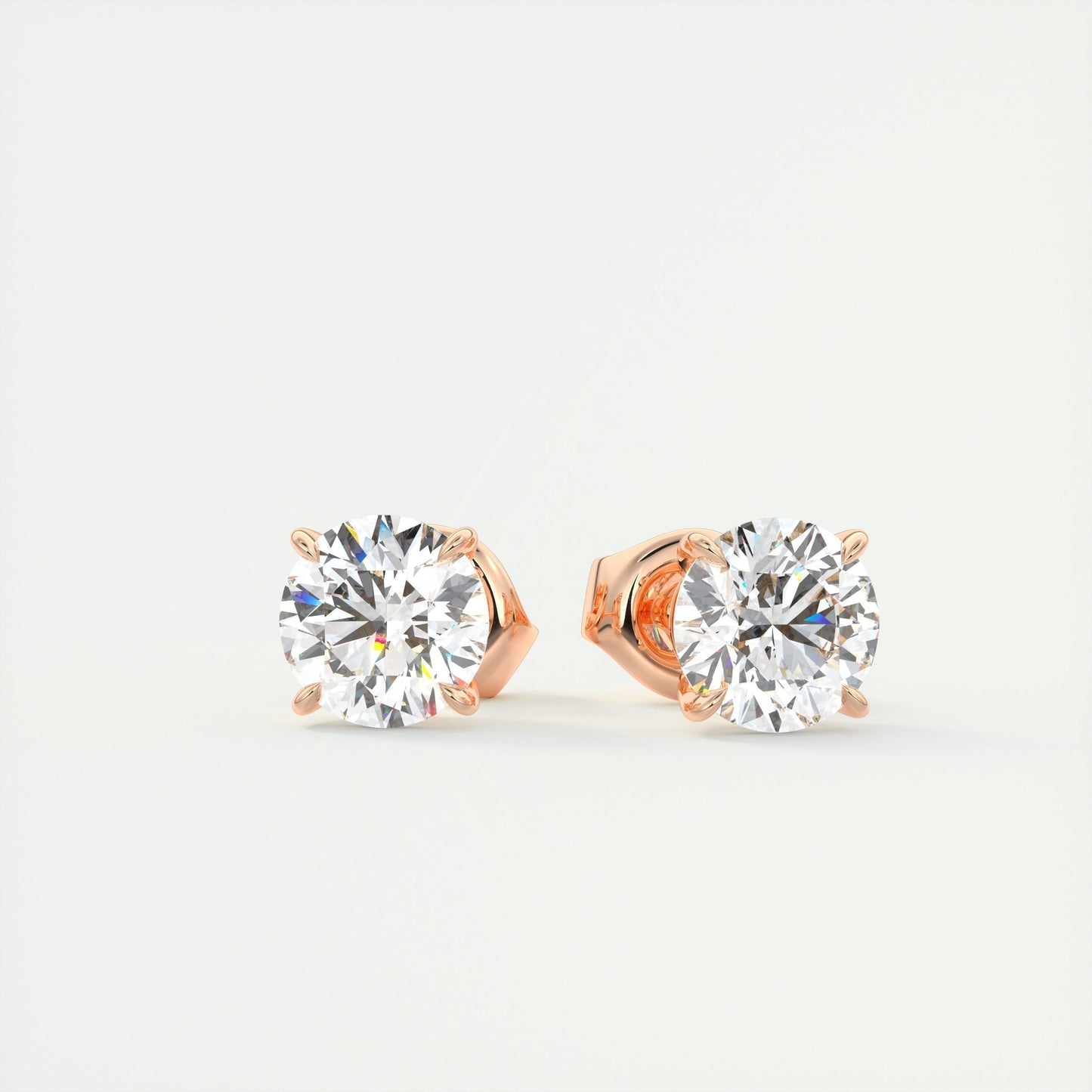 1.0 CT Round Solitaire CVD G/VS Diamond Earrings 8