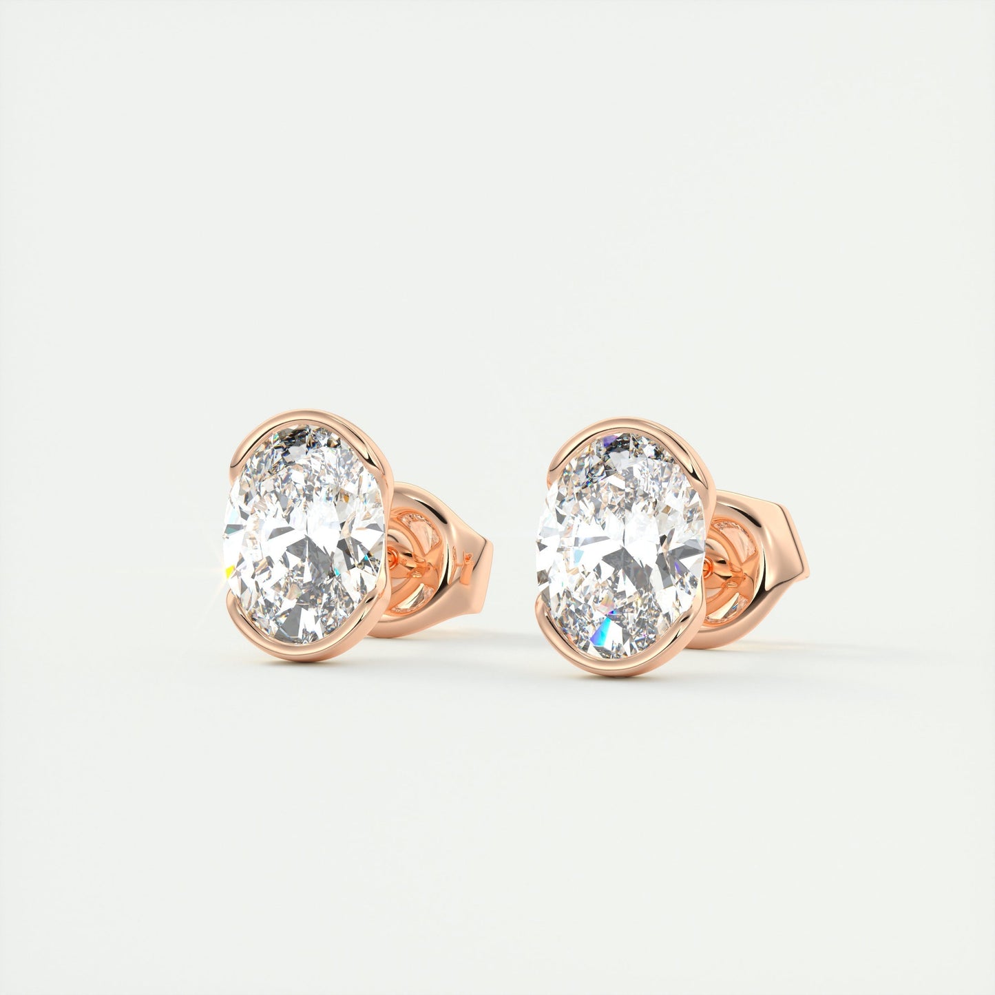 1.0 CT Oval Solitaire CVD G/VS Diamond Earrings 5