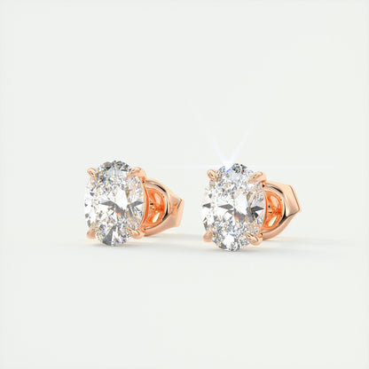 1.0 CT Oval Solitaire CVD G/VS Diamond Earrings 7