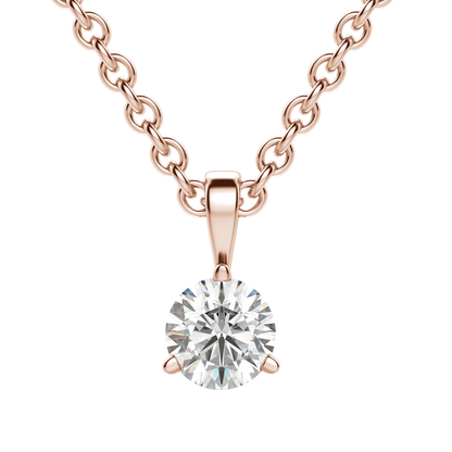 0.25 CT- 0.75 CT Round Solitaire CVD F/VS Diamond Necklace 16