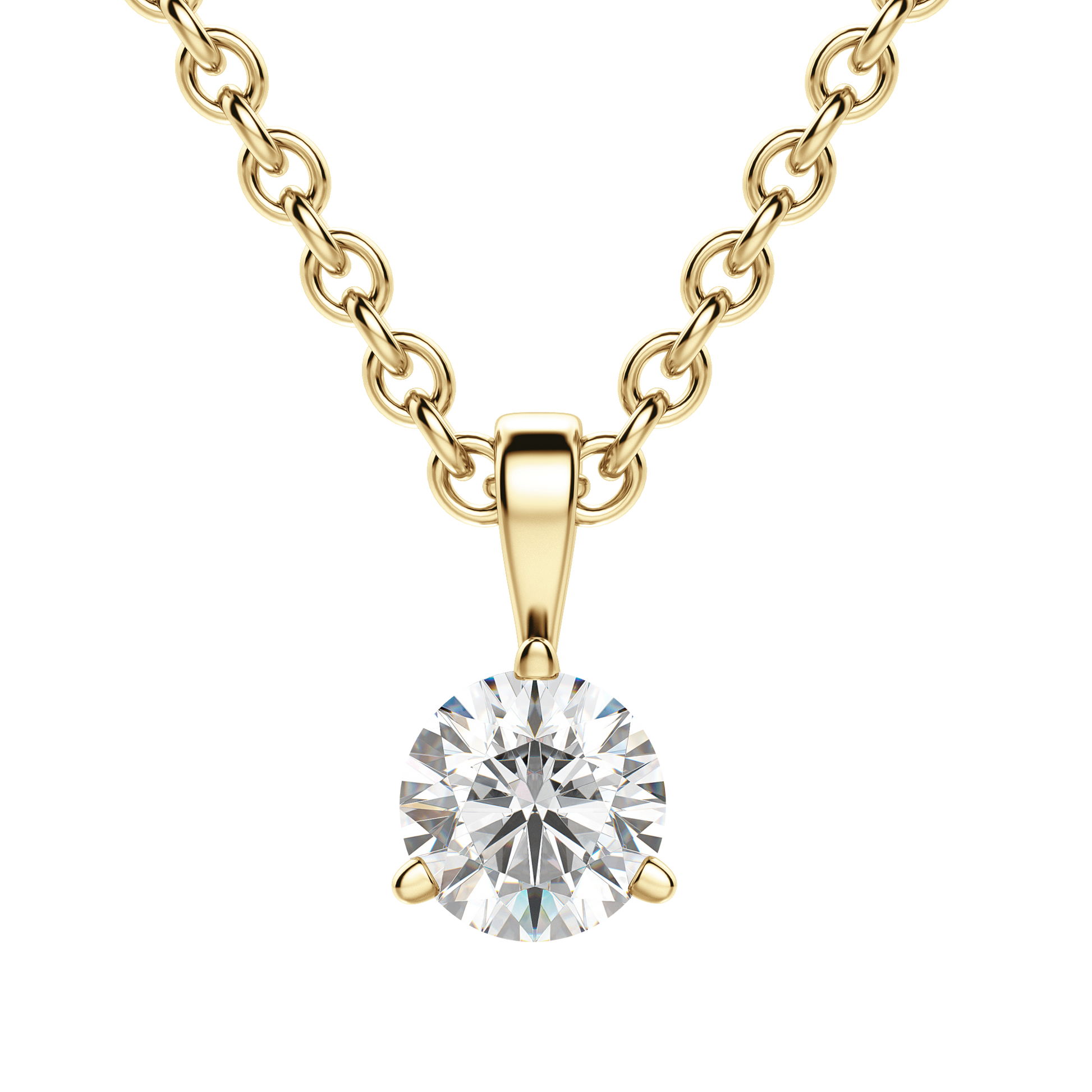 0.25 CT- 0.75 CT Round Solitaire CVD F/VS Diamond Necklace 10