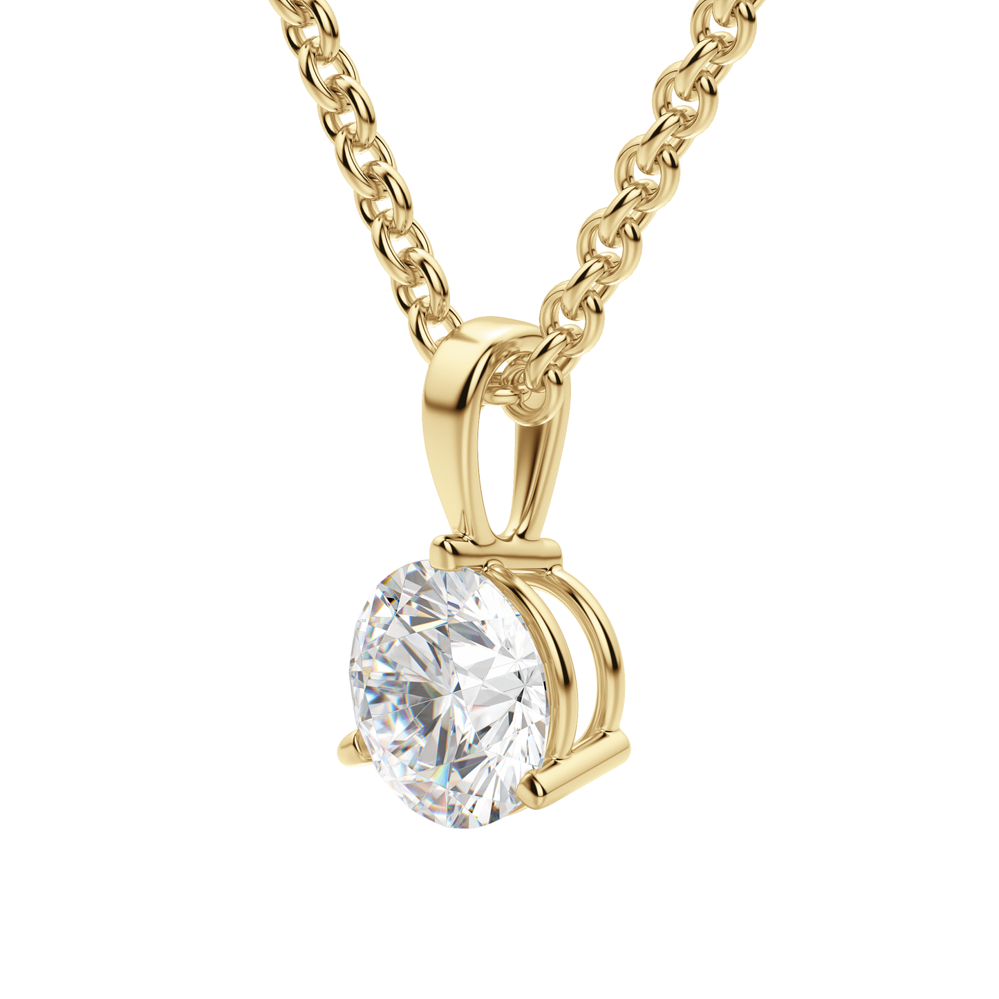 0.25 CT- 0.75 CT Round Solitaire CVD F/VS Diamond Necklace 12