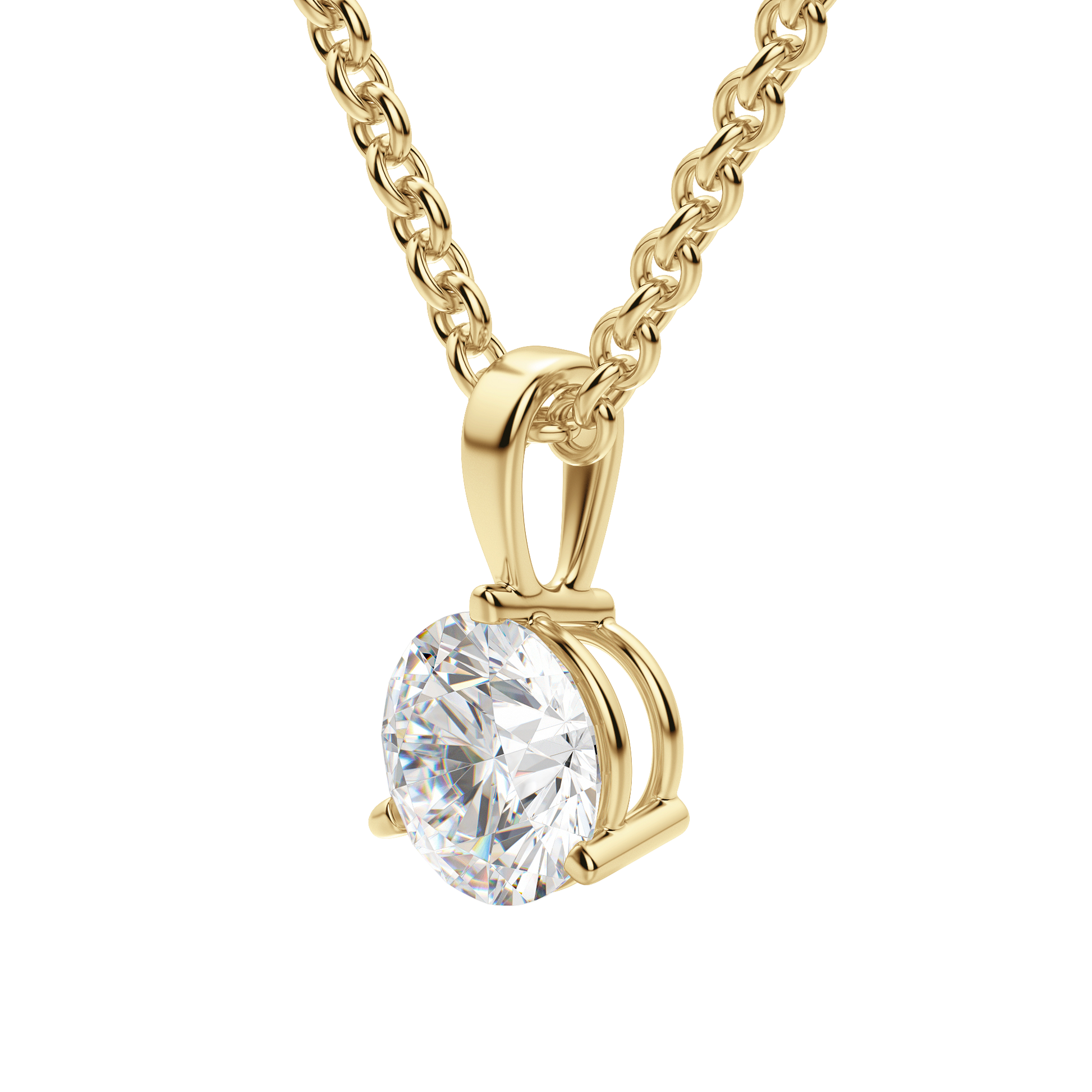 0.25 CT- 0.75 CT Round Solitaire CVD F/VS Diamond Necklace 12