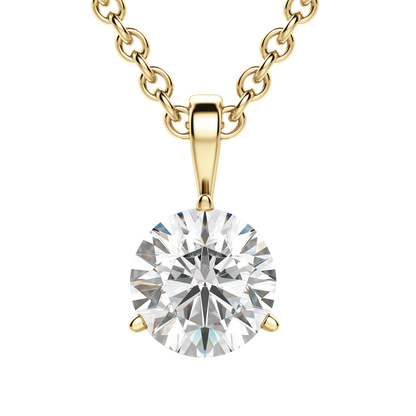 0.25 CT- 0.75 CT Round Solitaire CVD F/VS Diamond Necklace 7