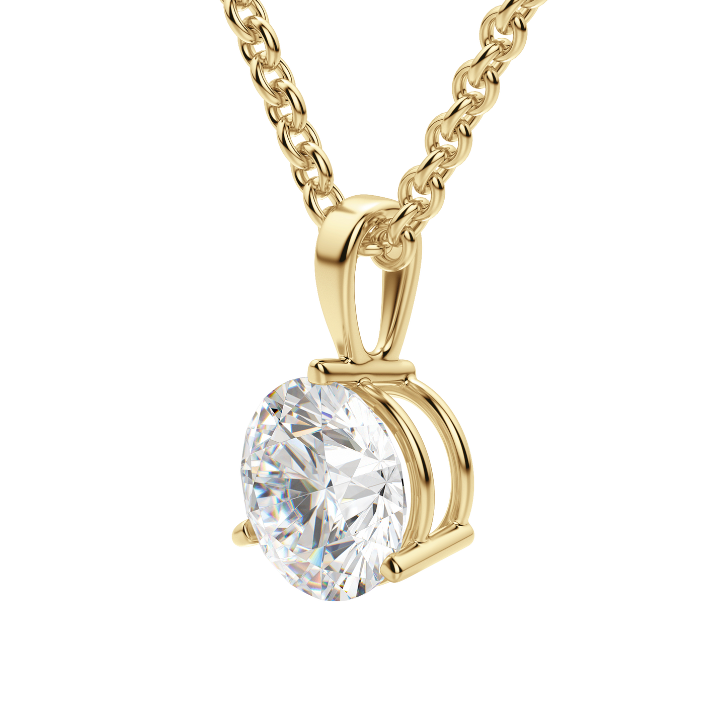 0.25 CT- 0.75 CT Round Solitaire CVD F/VS Diamond Necklace 13