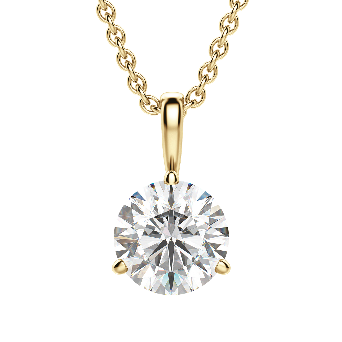 0.25 CT- 0.75 CT Round Solitaire CVD F/VS Diamond Necklace 9