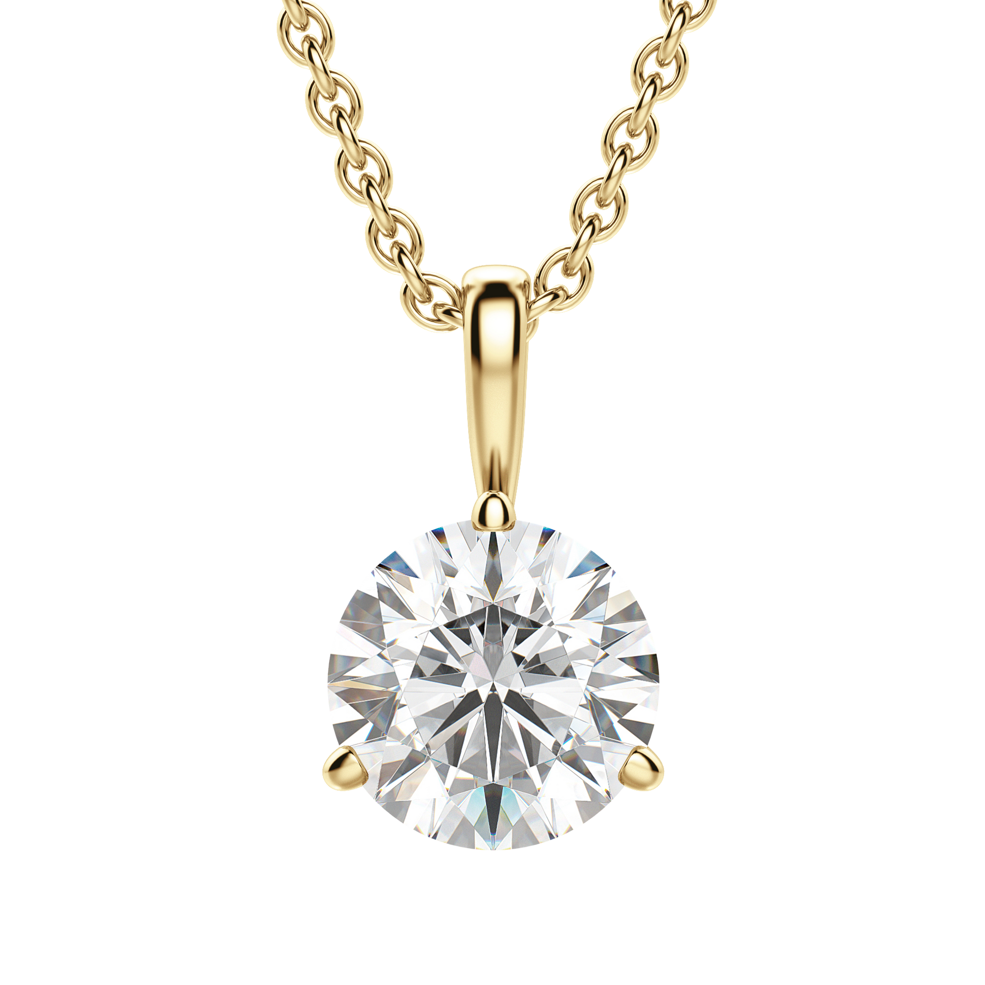 0.25 CT- 0.75 CT Round Solitaire CVD F/VS Diamond Necklace 9