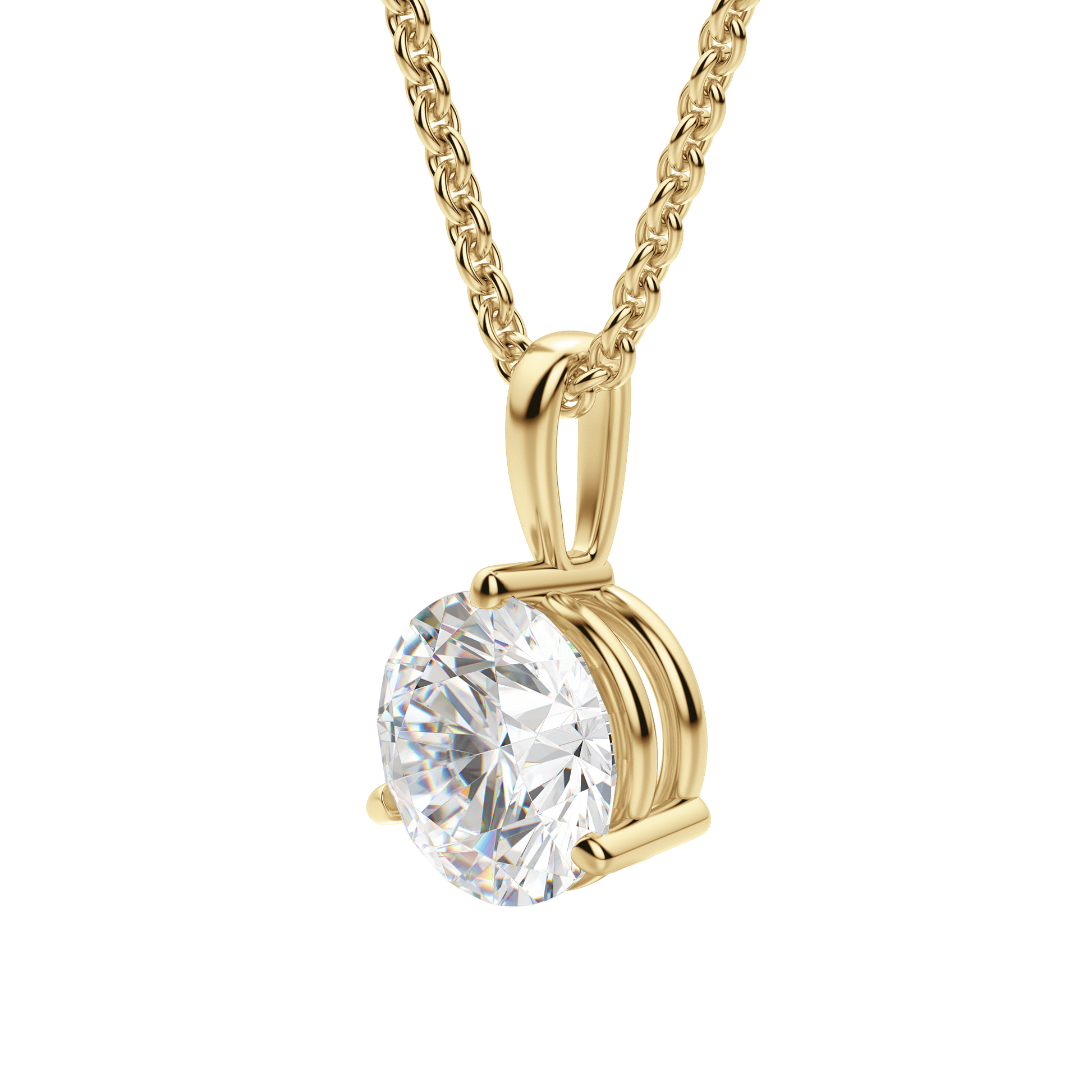 0.25 CT- 0.75 CT Round Solitaire CVD F/VS Diamond Necklace 11