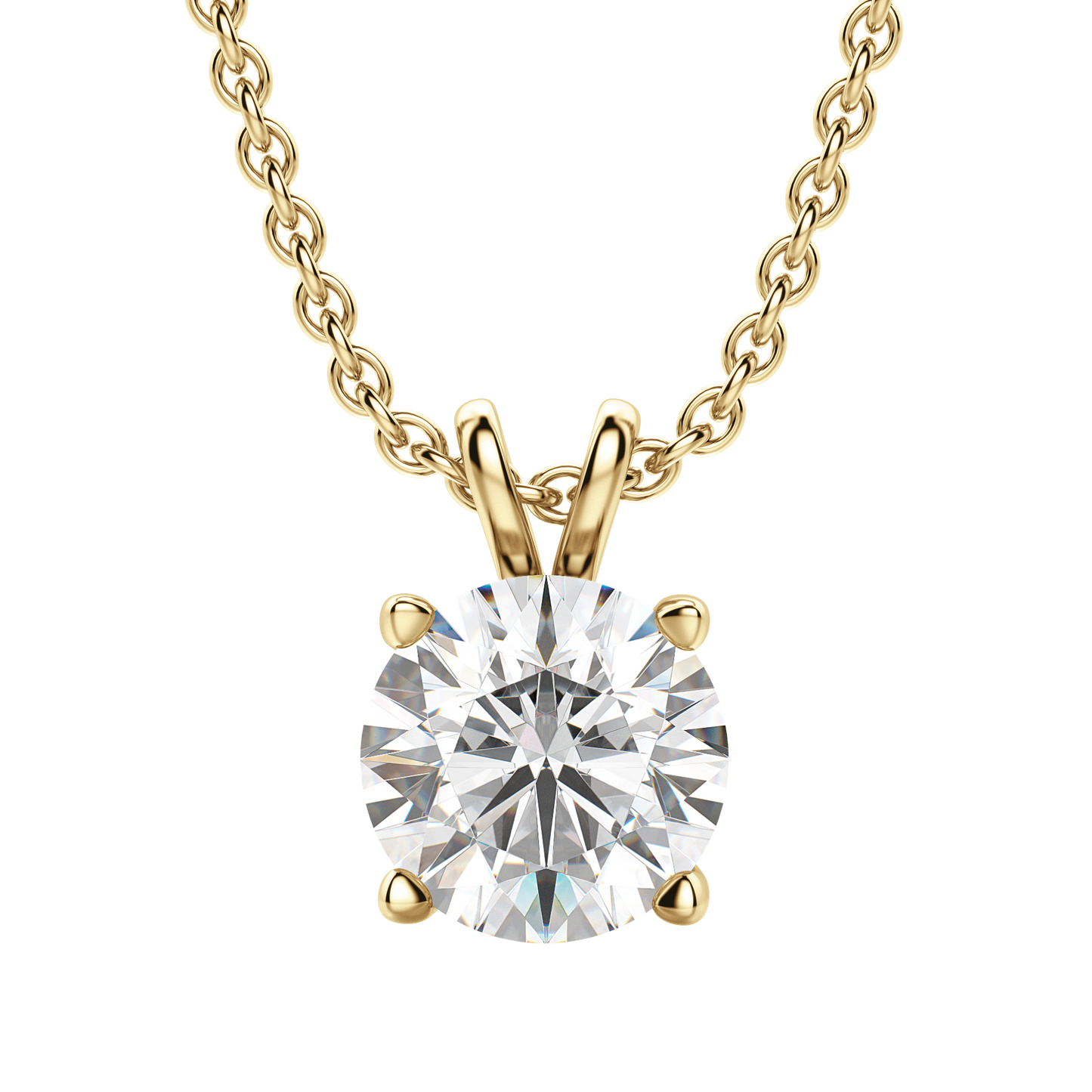 0.25 CT-1.0 CT Round Solitaire CVD F/VS Diamond Necklace 5