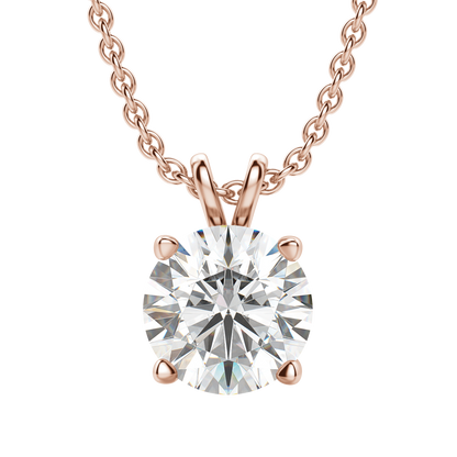 0.25 CT-1.0 CT Round Solitaire CVD F/VS Diamond Necklace 13