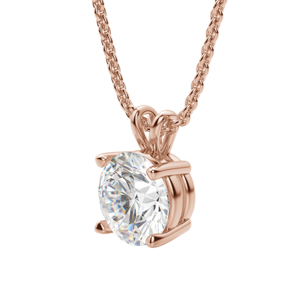 0.25 CT-1.0 CT Round Solitaire CVD F/VS Diamond Necklace 11