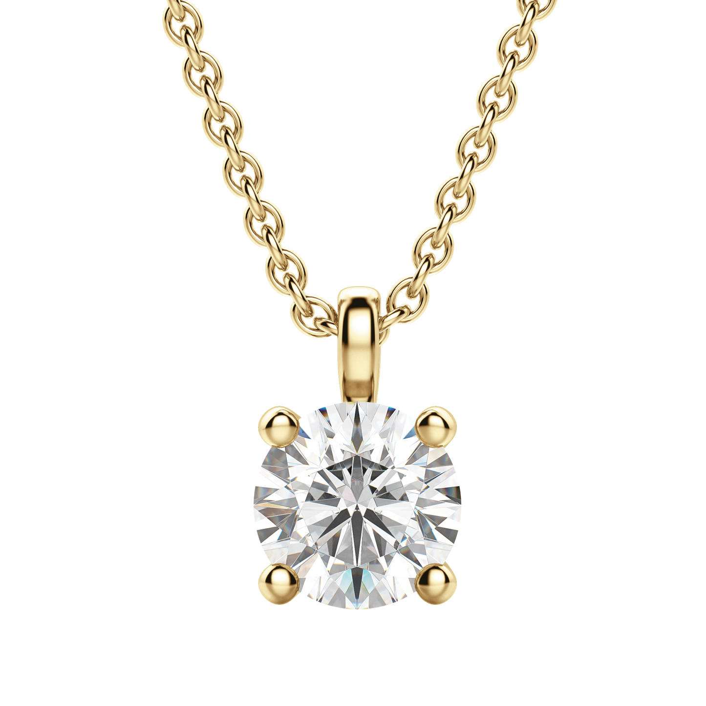 0.25 CT-0.75 CT Round Solitaire CVD F/VS Diamond Necklace 19