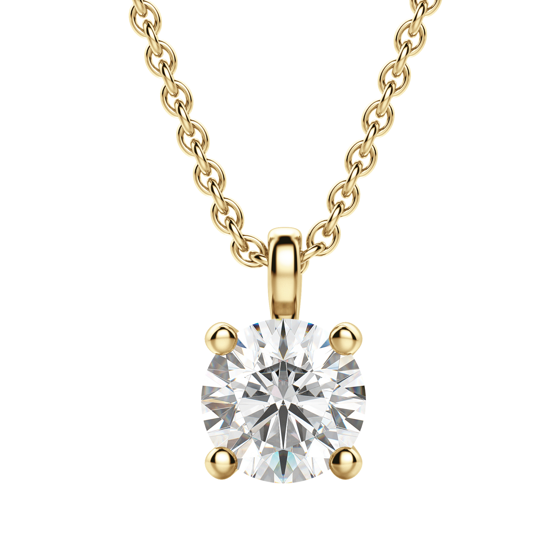 0.25 CT-0.75 CT Round Solitaire CVD F/VS Diamond Necklace 19