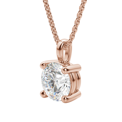 0.25 CT-0.75 CT Round Solitaire CVD F/VS Diamond Necklace 15