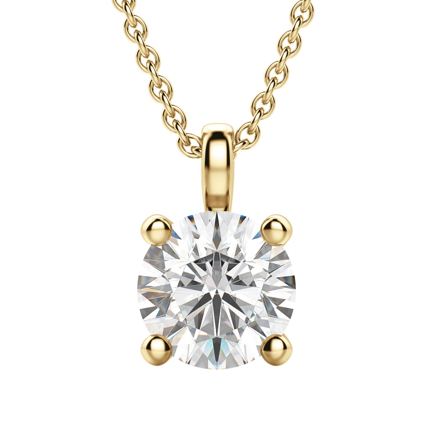 0.25 CT-0.75 CT Round Solitaire CVD F/VS Diamond Necklace 7