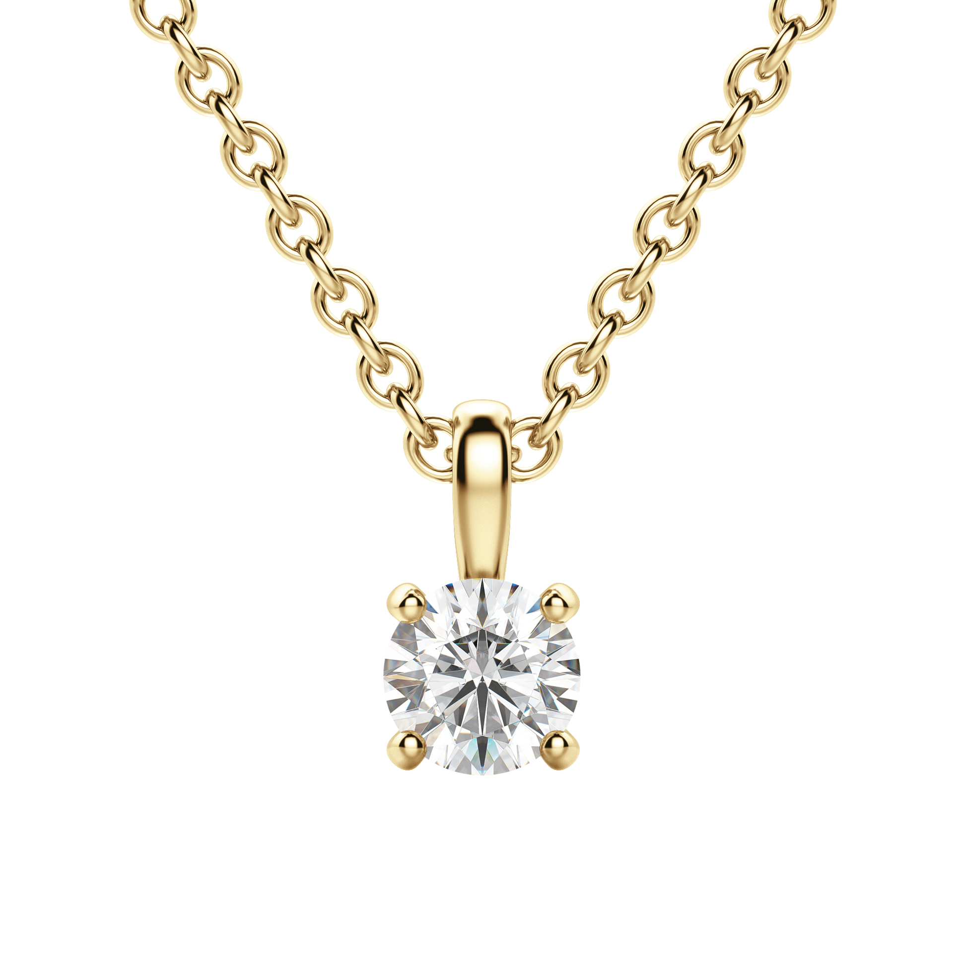 0.25 CT-0.75 CT Round Solitaire CVD F/VS Diamond Necklace 6