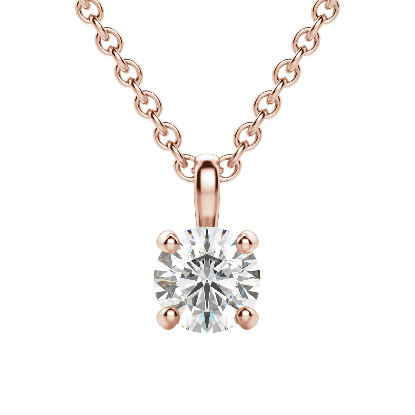 0.25 CT-0.75 CT Round Solitaire CVD F/VS Diamond Necklace 23