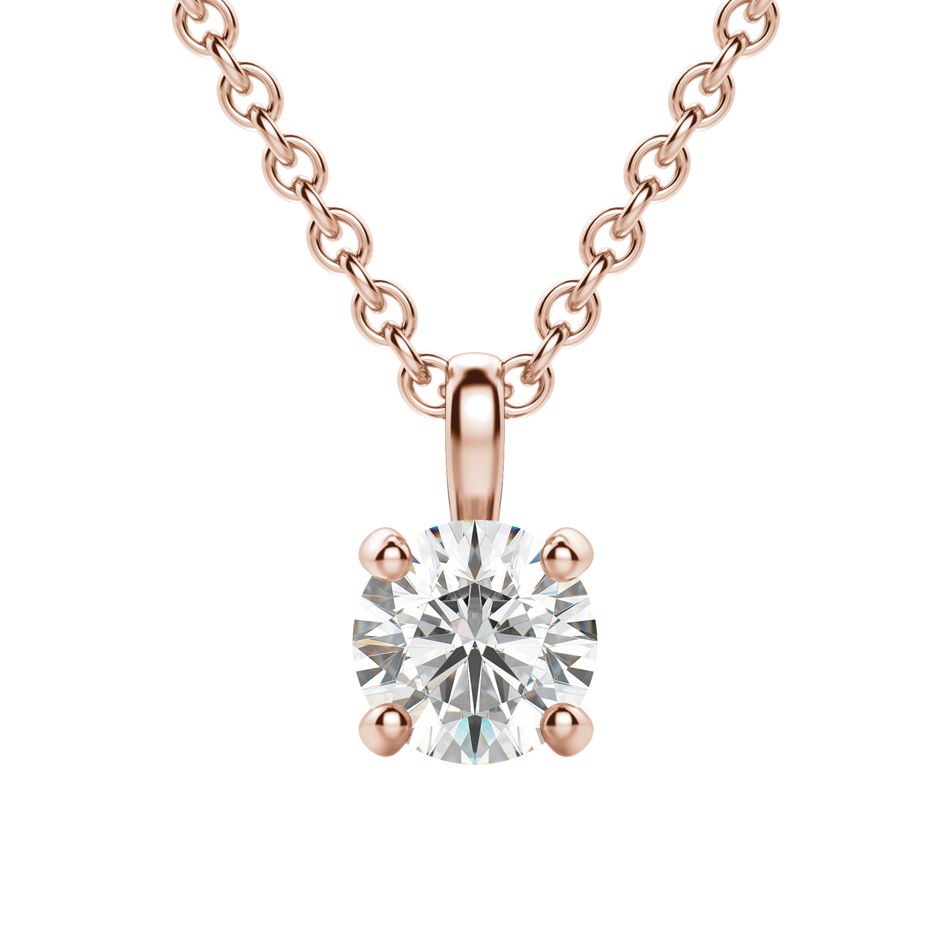 0.25 CT-0.75 CT Round Solitaire CVD F/VS Diamond Necklace 23