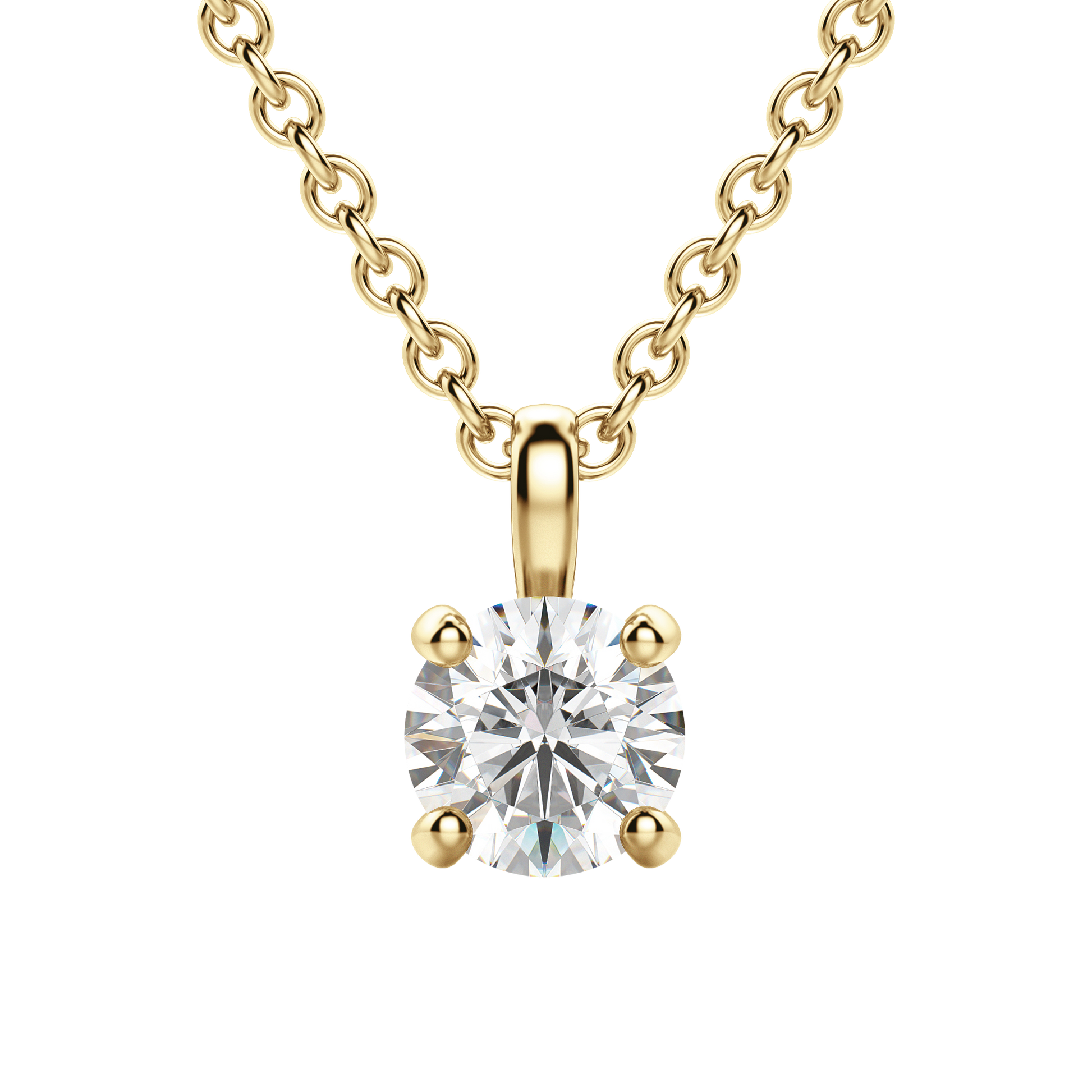 0.25 CT-0.75 CT Round Solitaire CVD F/VS Diamond Necklace 29