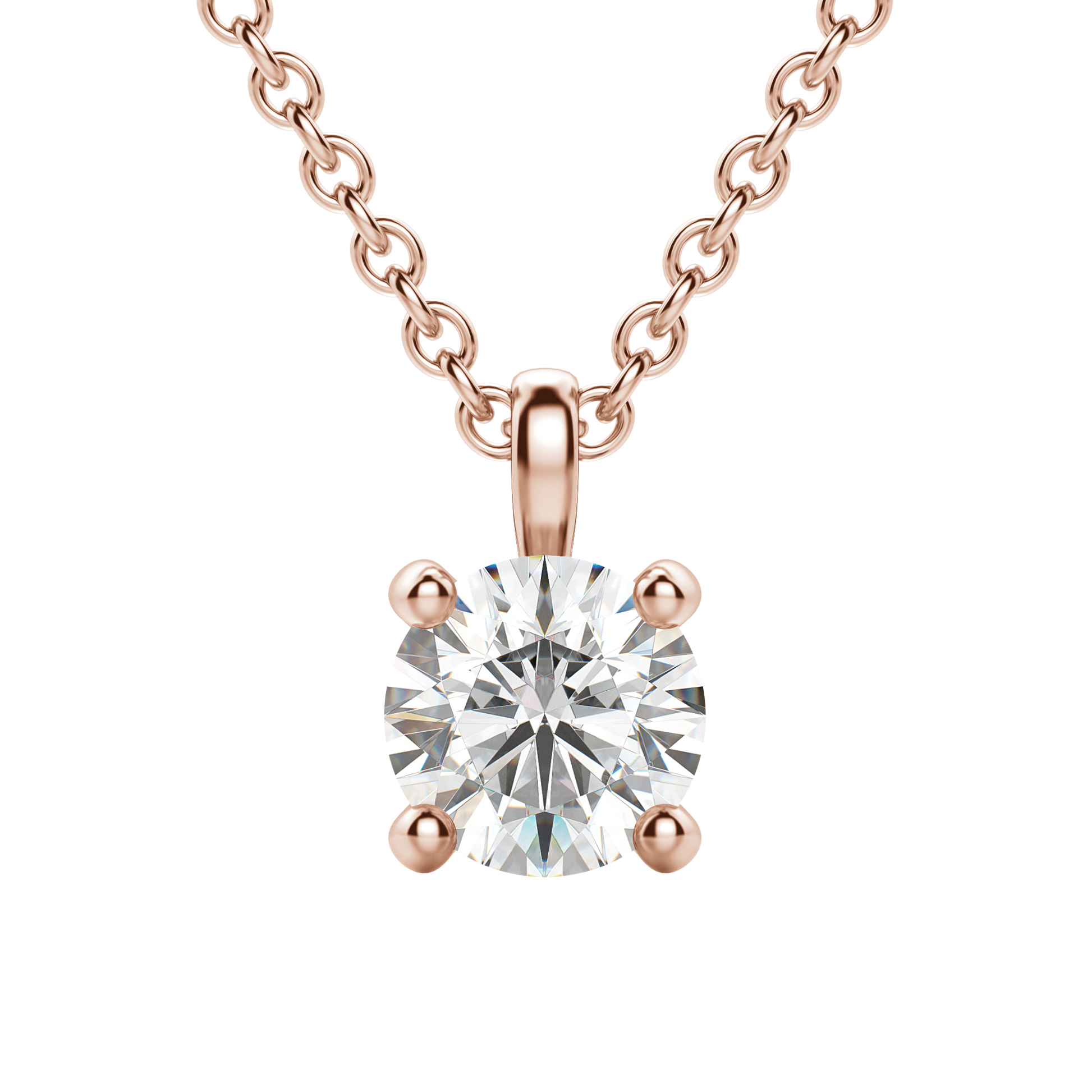 0.25 CT-0.75 CT Round Solitaire CVD F/VS Diamond Necklace 17