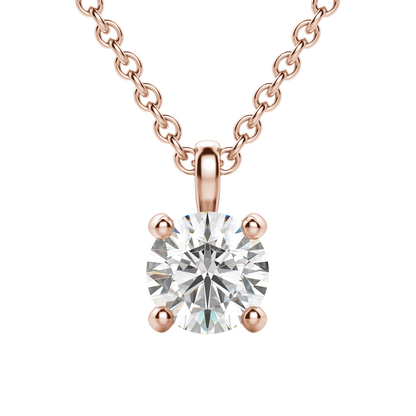 0.25 CT-0.75 CT Round Solitaire CVD F/VS Diamond Necklace 17