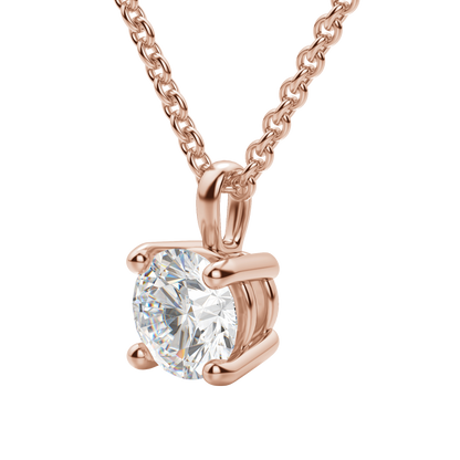 0.25 CT-0.75 CT Round Solitaire CVD F/VS Diamond Necklace 24