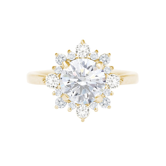 1.5 CT Round Halo CVD F/VS1 Diamond Engagement Ring 4