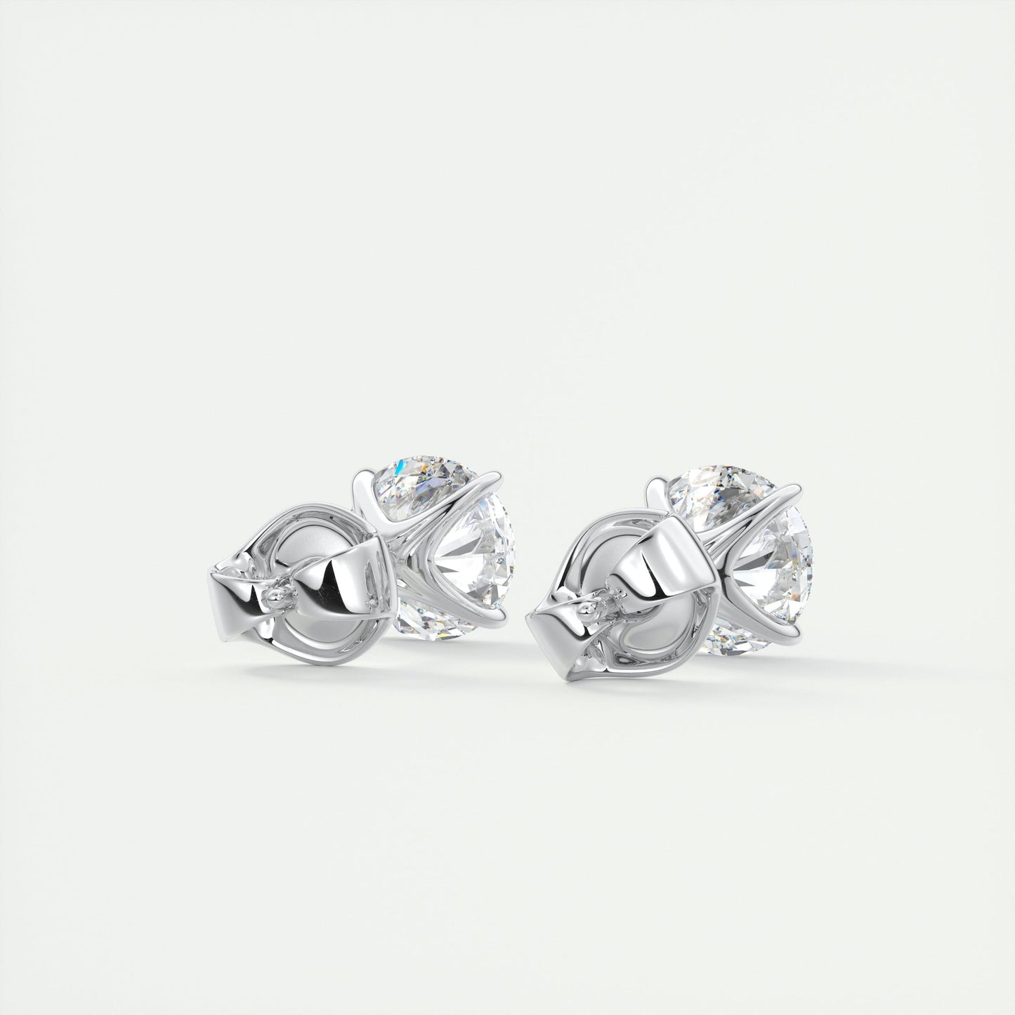 1.0 CT Round Solitaire CVD G/VS Diamond Earrings 2