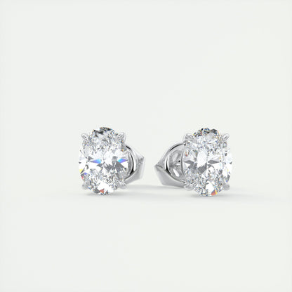 1.0 CT Oval Solitaire CVD G/VS Diamond Earrings 1