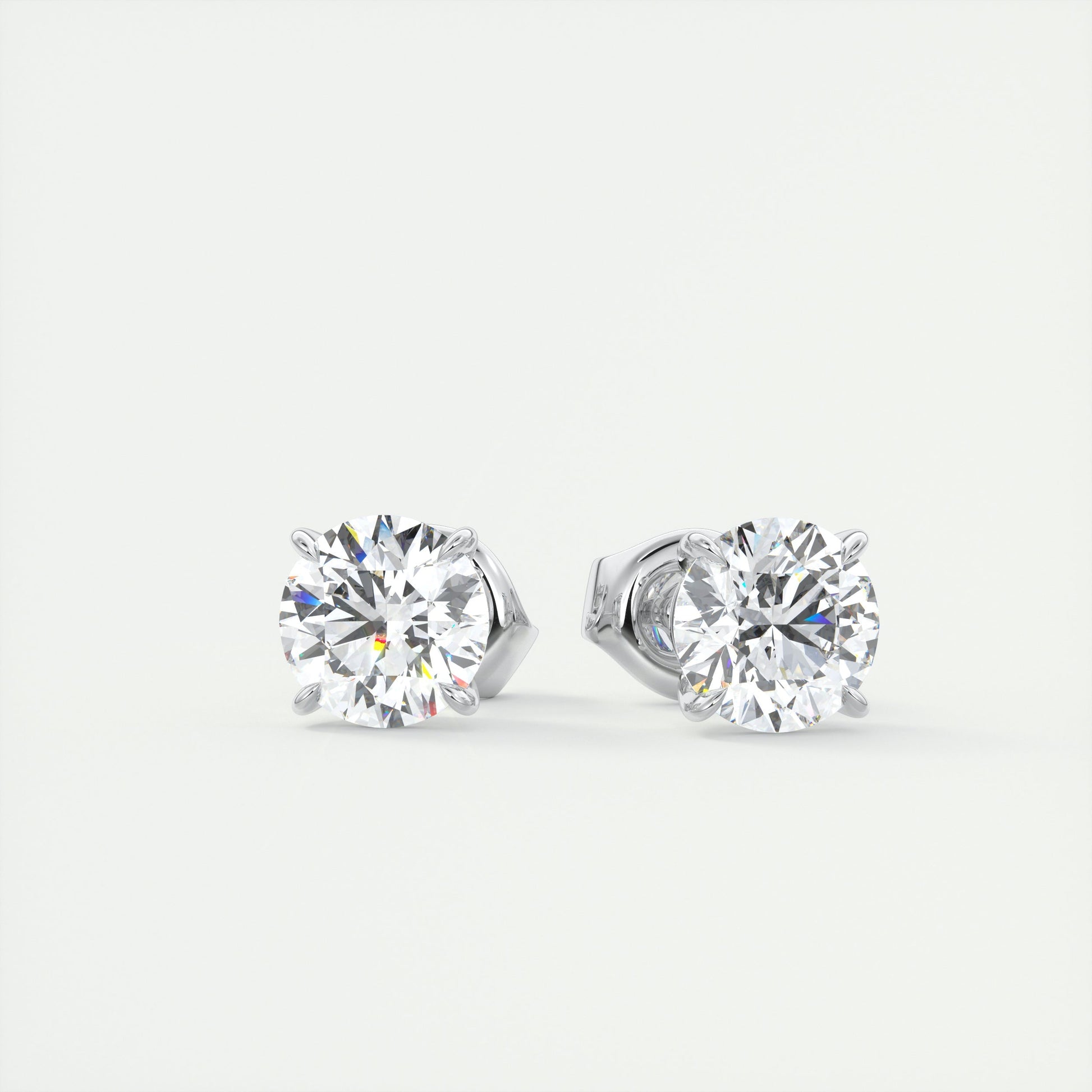 1.0 CT Round Solitaire CVD G/VS Diamond Earrings 1