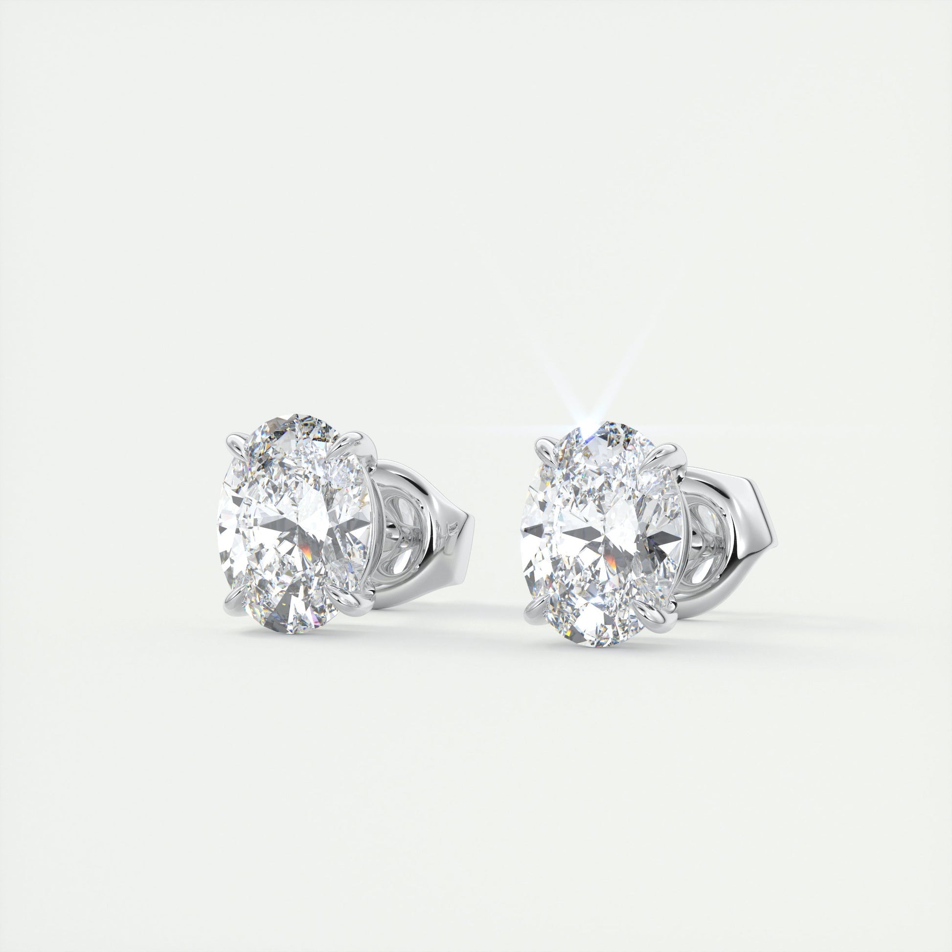 1.0 CT Oval Solitaire CVD G/VS Diamond Earrings 2